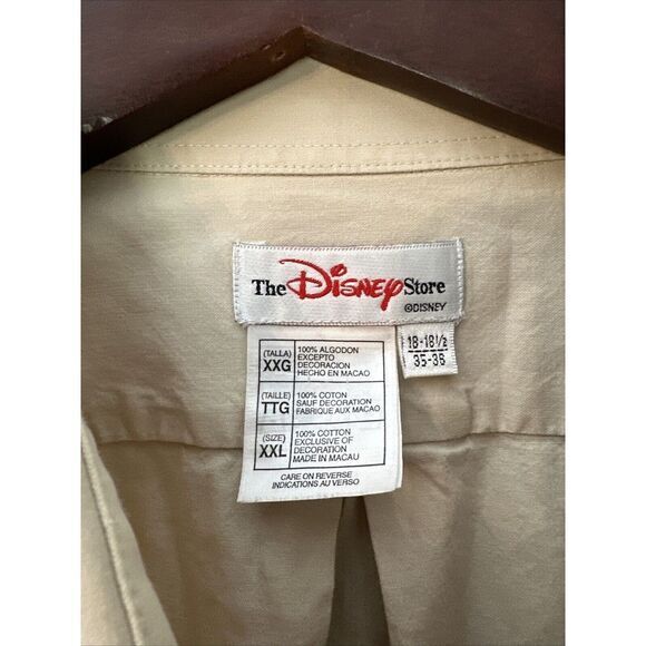 Disney Store Mickey Mouse Shirt Men's 18-18 1/2 33-35 Xxl Long Sleeve Button Up - Picture 2 of 8